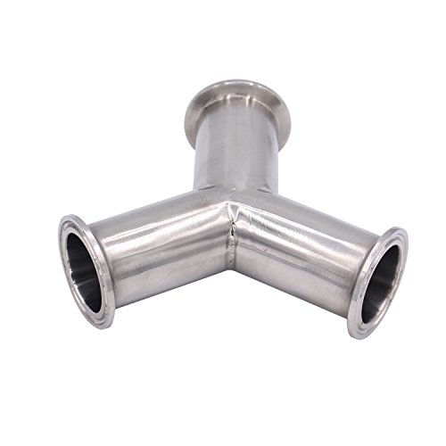 Image of DERNORD Tri Clamp Wye Clamp End True Y Type Cross Tee Tube Stainless Steel 304 Three Way Elbow 1.5 Inch Pipe OD