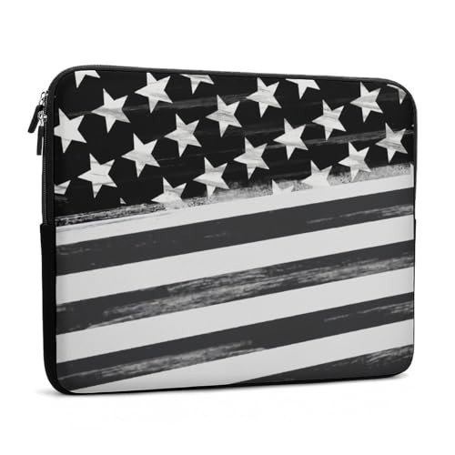 Funda para laptop con bandera americana negra, varios tamaños miniatura 3
