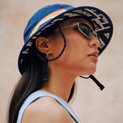 Image of Color-Blocked Fisherman Style Sun Hat for Outdoor Camping, Surfing & Vacations - Wide Brim, UV Protective, Anti-Slip