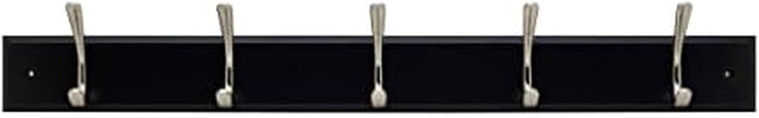 MELANNCO Wall Mounted Classic Coat Rack for Entry Way, Bathroom, Bedroom, Laundry Room, Closet, Office, Garage, Each Hook Supports 7lbs, 5 Hook, White