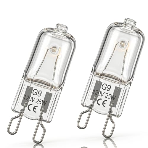 Norward WPW10169757 Wall Oven Light Bulb Compatible with Whirlpool for Jenn-Air for Kitchenaid Parts,120V 25W G9 Replace W10169757 Range Oven Halogen Light Bulb, 2Pcs, G9 Type
