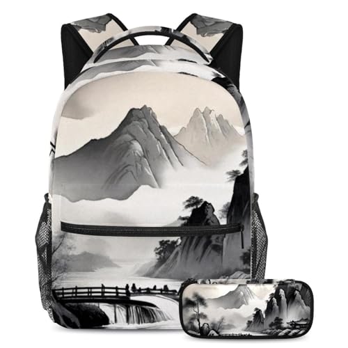 Ensemble sac à dos peinture à l'encre idée cadeau de rentrée fille et garçon stylé