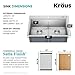 KRAUS Kore 30-Inch Drop In/Top Mount Workstation 16 Gauge 50/50 Double Bowl Stainless Steel Kitchen Sink with Accessories, KWT302-30