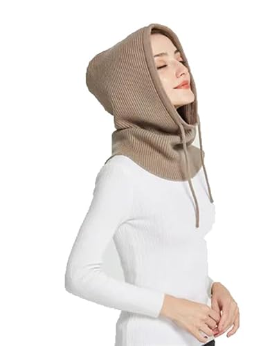 Kgm Accessories Women's Biege New Knitted Balaclava Hood Men Balaclava Hat Winter Cashmere Beanie (Biege)
