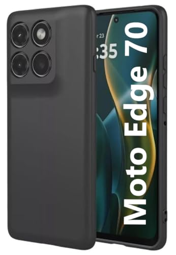 Image of Soft Liquid Silicone Back Cover Case for Motorola Moto Edge 70 5G | Camera Protection Bump | Shockproof Back Cover Case for Motorola Moto Edge 70 5G (Matte|Black)