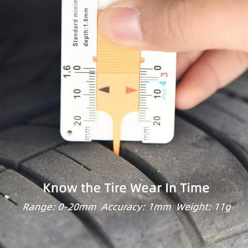 TAKONE Tread Depth Gauge for Tyres – 3 Pack 0–20mm Plastic Tyre Tread Depth Tool for Car, Motorcycle, SUV, Van & Truck (Gelb)