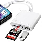 USB C SD Kartenleser - 3-in-1 Adapter für Micro SD/SD Karten, kompatibel mit iPhone 15/16, iPad...