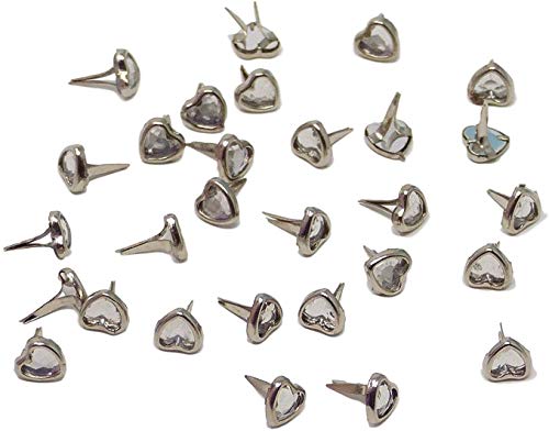 Lot de 50 mini bracelets en forme de cœur en cristal pour travaux manuels et scrapbooking Argenté 6 mm Cover