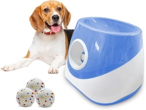 KryZaro小型・中型犬用自動犬ボール投げランチャー|プラスチック製インタラクティブペットボール投げ機 屋内外用投げゲーム
