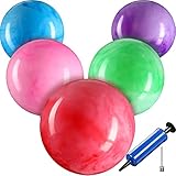 6 Stück Marmorierte Federnde Bälle und Pumpe mit Luftnadel Bunte Federnde Spielzeug Bälle Wolke Federnde Bälle Aufblasbarer Kinder Ball für Lustige Handbälle Strand Spielplatz (10 Zoll)