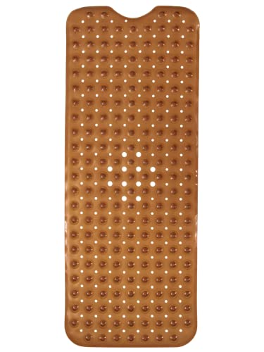 Image of ENKOSI Bath Mat - Large Non Slip Bathtub & Shower Mat - Extra Long 40 X 16 Inch Bathroom Mats for Tub Nonslip Anti Slip Bathmats (40X16 Clear Brown 1-Pack)