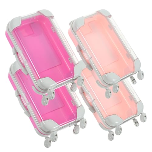 NIYANGLE 4 Piezas Estuche de Viaje para Maquillaje Mini Maletín Portátil Compacto Resistente para Mujer Cosméticos y Tocador