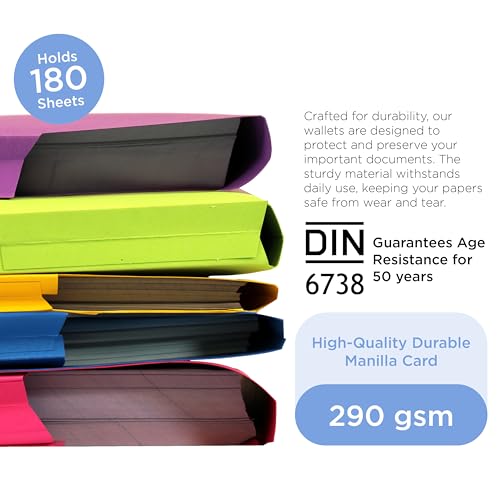 Exacompta Forever Document Wallets, 290gsm, Foolscap - Blue, Pack of 254