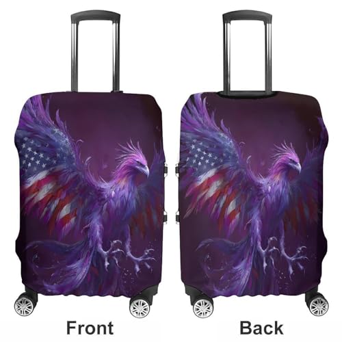 Phoenixes U.S.A. Flag Feather Ashes Luggage Covers Washable Travel Suitcase Cover Elastic Baggage Protector3