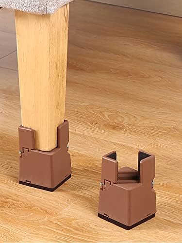 Scotthtdfb 2 Pack Adjustable Chair Risers with Screw Clamp Heavy Duty Furniture Risers 2 Inch Height Reusable Square Chairs Elevators Lifts up 20000 lbs Fit Square/Round Leg for Sofa Chair Table