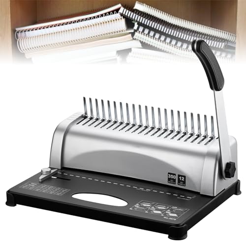 Rilegatrice a 21 fori, perfora 12 fogli e rilega, 450 fogli, perfetta per carta A4, B5, A5, durevole ed efficiente, materiale per ufficio e scuola
