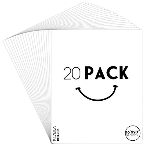Golden State Art, 20 Pack 16x20 White Backer Boards - for Frame, Picture, Art Project - 4 Ply Thick