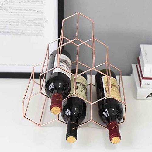 Soporte para 6 Botellas Metal Dorado Rosa Moderno miniatura 3