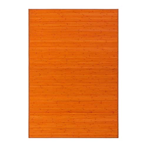 Alfombra de salón o Comedor Oriental Naranja de bambú de 140 x 200 cm Sol Naciente - LOLAhome