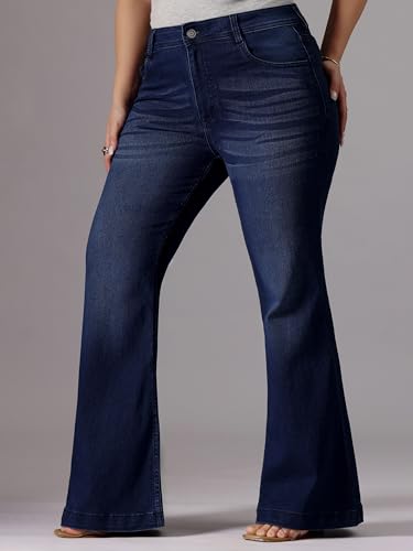 Image of Miss Chase A+ Women's High Rise Regular Stretchable Denim Bootcut Shaping Jeans