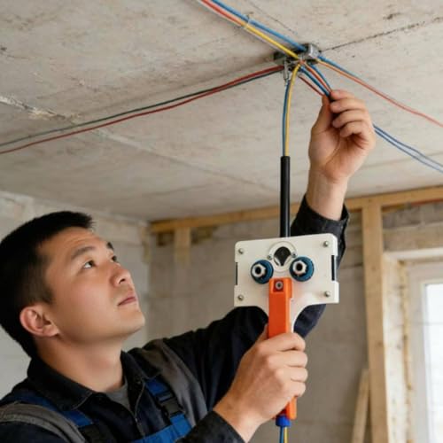 Image of SECRET DESIRE Cable Puller High Efficiency Wire Puller Easy to Use Wire Pulling Device for Electricians, Installers, Wall Wiring Orange