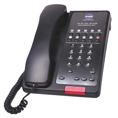 Teléfono Analógico Hospitality Negro para Pared o Escritorio miniatura 1