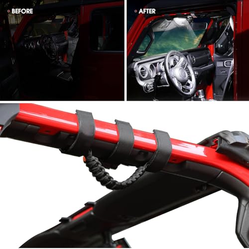 Luz interior de coche recargable en asas de barra antivuelco para Jeep 6