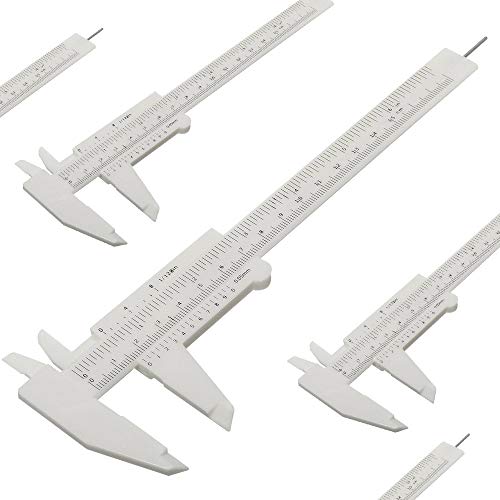Romlon Tattoo Measuring Caliper Ruler, 5Pcs Plastic Eyebrow Ruler 6Inch Double Scale Sliding