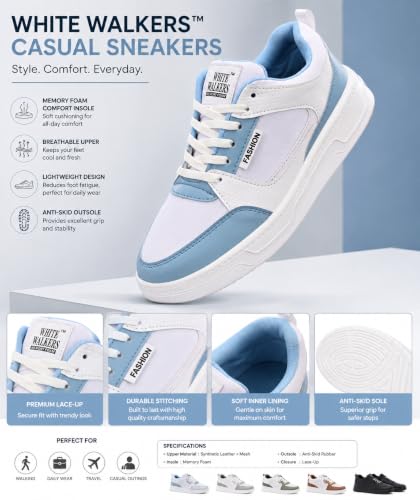 Image of White Walkers Men's White & Multicolor Casual Sneakers for Men