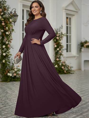Image of KOH KOH Womens Long Sleeve Flowy Modest Elegant Evening Maxi Dress Gown