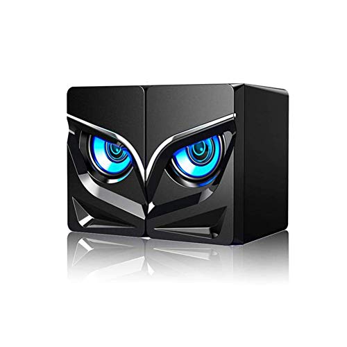 Lazmin112 Altavoces para ordenadores con cable con un factor de forma interesante, altavoz de sobremesa Mini USB 2.1 altavoz estreo Surround subwoofer para PC