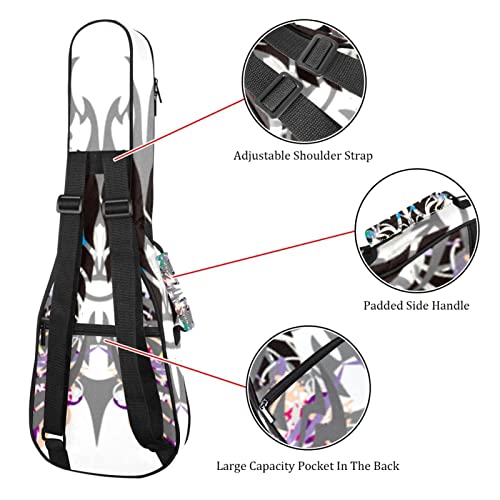JRHEJTHH Durable Ukulele Bag Water Resistent Ukulele Case with Adjustable Shoulders for 21 23 24 inch Thick Padding Personalized Butterfly Pattern - Les Beatles, Paul McCartney, John Lennon, RIngo Starr, George Harrison JRHEJTHH Durable Ukulele Bag Water Resistent Ukulele Case with Adjustable Shoulders for 21 23 24 inch Thick Padding Personalized Butterfly Pattern – Image 4