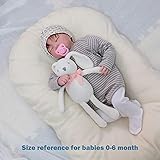 FLUFFYFUN 100% Bio-Baumwolle Hase Kuscheltier Baby Weiß 18cm, stofftier für Neugeborene