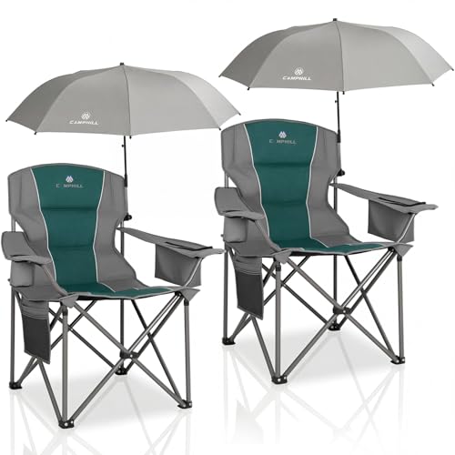 CAMPHILL 2 Pack Oversized Camping Chairs with Adjustable...