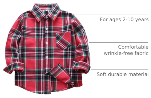 Image of Phorecys Girls' Plaid Flannel Shirt Long Sleeve Button Down Buffalo Checkered Shirt 2T-10 Years