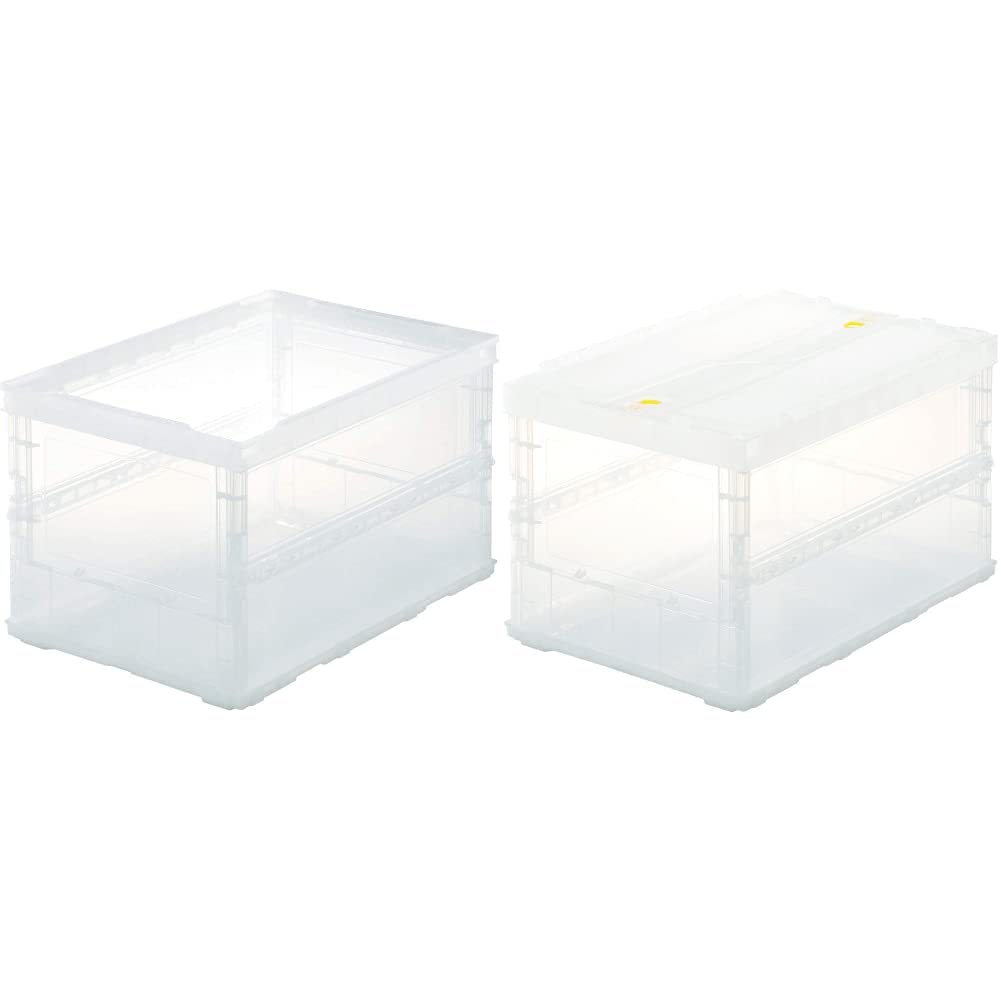 Amazon | TRUSCO(トラスコ) 薄型折りたたみコンテナスケル 50L 透明