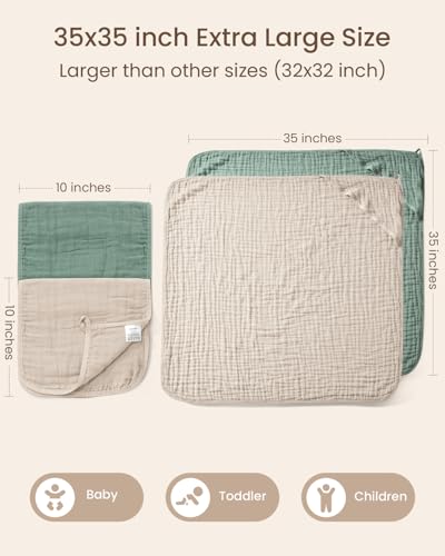 Image of 6 PCS Baby Towels and Washcloths Set, 2 PCS Baby Hooded Towels & 4 PCS Washcloths Set, Ultra Soft & Highly Absorbent Bath Bath Towel for Newborn, Infant & Toddler