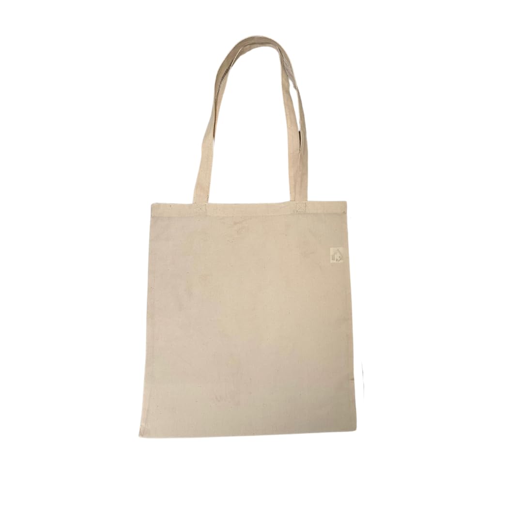 HOUSEGADS 100% Cotton Tote Bags Premium Plain Natural Reusable Grocery Cloth Bag - Eco-Friendly Shopping Bag Canvas Ideal for Printing and Embroidery Long/Short Handles (Long Handles, 20)