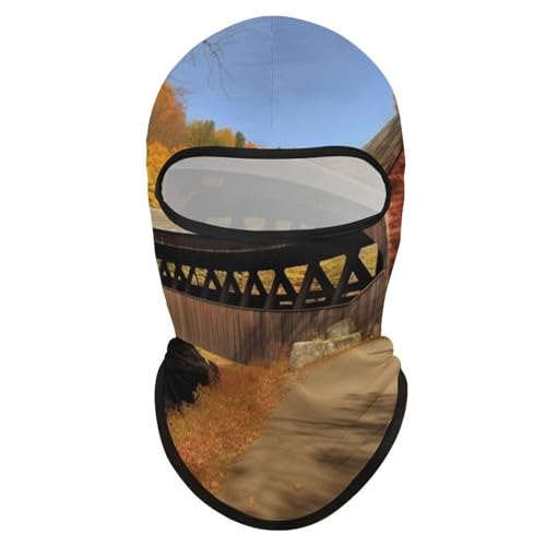 Balaclava para hombre máscara de esquí para mujer Albany Covered Bridge máscara facial completa cubierta para ciclismo miniatura 7