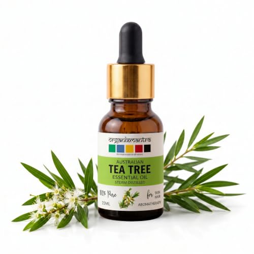 Image of Organix Mantra Tea Tree Oil for Skin, Fuller Hair & Healthy Toenails - 100% Pure Natural & Steam Distilled Oil - 15ML