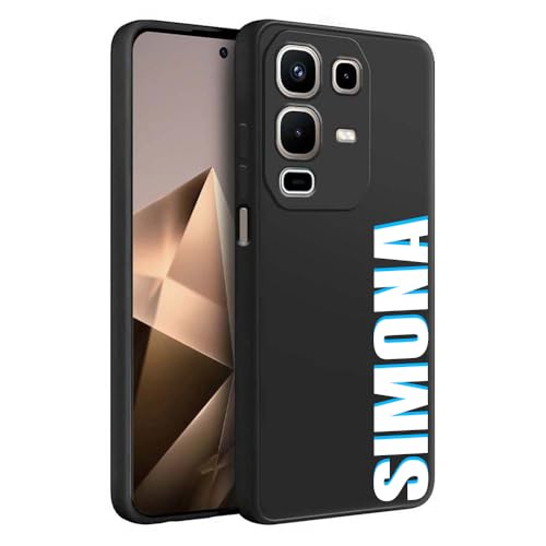 Image of Fashionury Back Cover Case for Infinix Note 50s 5G | Matte Soft Silicon Flexible | Camera Bump Protection | Customized Name with Your Phone Back Cover Black (Pattern 3)