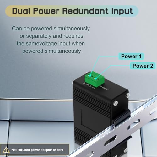 Image of Mini Managed Industrial 5-Port Gigabit Ethernet Switch Solar Power 5x10 /100 /1000BASE-T RJ45 Switch Support Web Management,QoS,Vlan Din Rail /Wall Mount Easy Smart Managed Network Switch