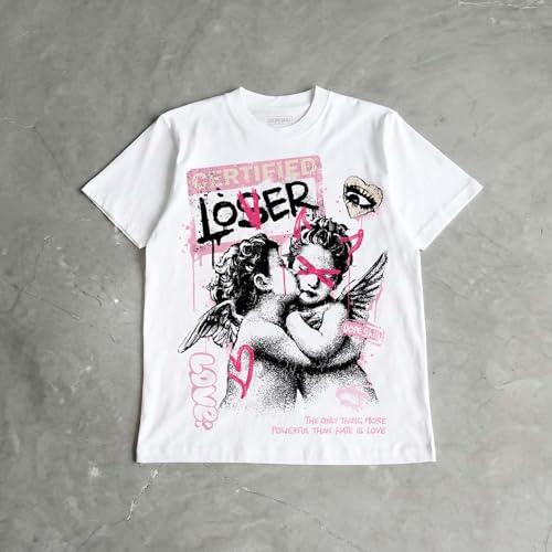 Image of DopeSkill Graphic Tee Streetwear Hip Hop Hypebeast Street Style Crew Neck Unisex T-Shirt Sneaker Colour Matching Shirts Angel