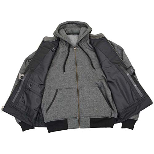 Image of Milwaukee Leather Men's Leather Motorcycle Vest w /Hoodie