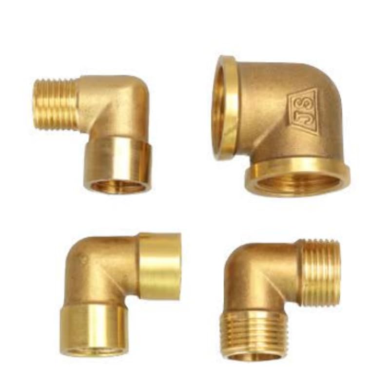 Raccordo a gomito in ottone a 90 gradi, filettatura femmina x maschio, 0,3 cm, in in, 1 cm, 0,3 cm, 0,3 cm, 1,9 cm, 1 pollice, per acqua, carburante, rame (mm, 1") CEGQOXSH