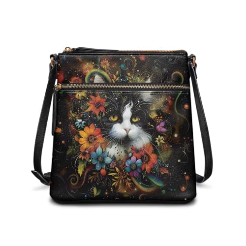 Image of Leather Purses for Women, Leather Hobo Bags for Women Travel Sling Purse Triple Zippered Pockets Shoulder Bag
