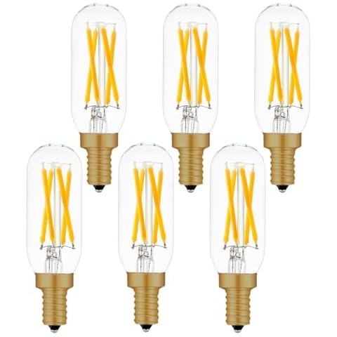 Beonllay E12 LED Filament Candelabra Halloween Christmas Party Bar Colored Light Bulbs, 4W, 6 Pack (2700K-Warm White) Cover