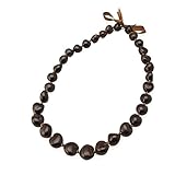 JewelryVolt Hawaiian Lei Necklace of Brown Kukui Nuts Symbol of Peace, Enlightenment, Protection