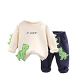 [YJSO] 上下セット キッズ トレーナー パンツ 2点セット 子供服 男の子 ベージュ 100 長袖 可愛い 長袖tシャツ ロングパンツ スポーツウェア 女の子 キッズ服 セットアップ 韓国風 赤ちゃん服 おしゃれ 春 秋 冬 スポーツウェア 普段着 通園 通学