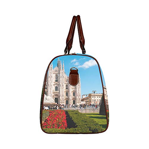 Baby Weekend Bag Unusual Beautiful Milan Cathedral Waterproof Microfiber Leather Carryon Bag Mens Sports Duffel Bag Overnight Travel Bag Travel Bag For Men Bath Travel Bag